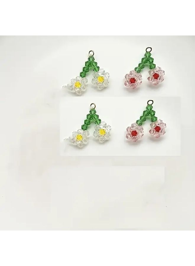 Orange Hand Woven Transparent Leaf Flower Beads DIY Jewelry Making Supplies - Image 3