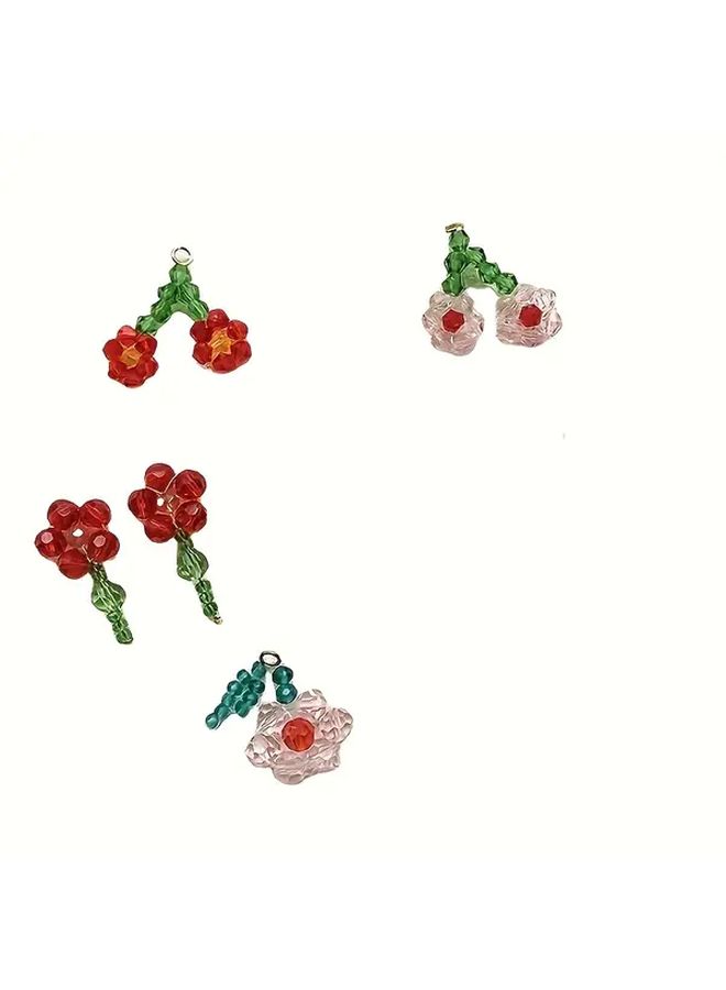Orange Hand Woven Transparent Leaf Flower Beads DIY Jewelry Making Supplies - Image 2