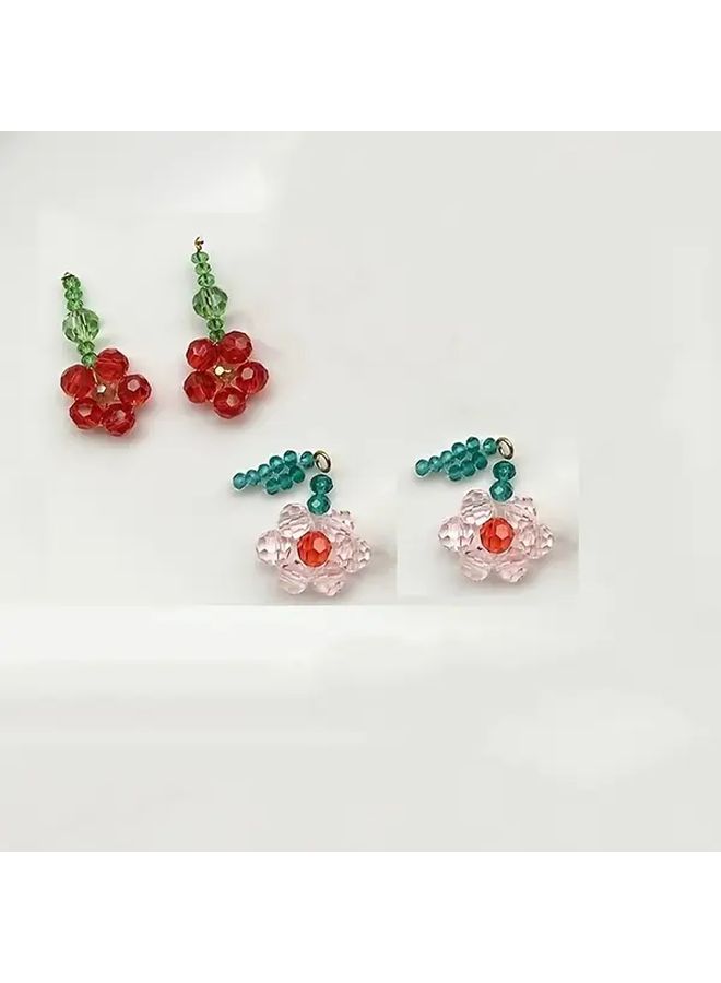 Orange Hand Woven Transparent Leaf Flower Beads DIY Jewelry Making Supplies - Image 5