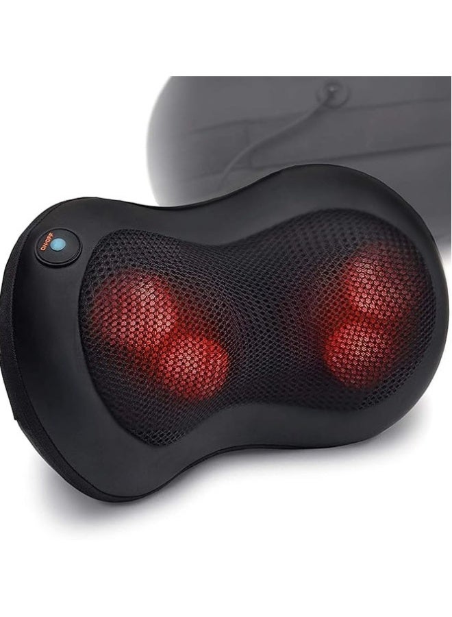 إسكدنيا وسادة مساج شياتسو للرقبة والظهر - جهاز مساج شياتسو مع كرات مدفأة وجهاز مساج للسيارة (أسود) - Image 1