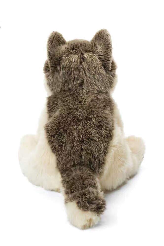 TAMMYFLYFLY Little Silver Grey Wolf Lifelike Plush Beanbag Stuffed Animal Toy - Image 4