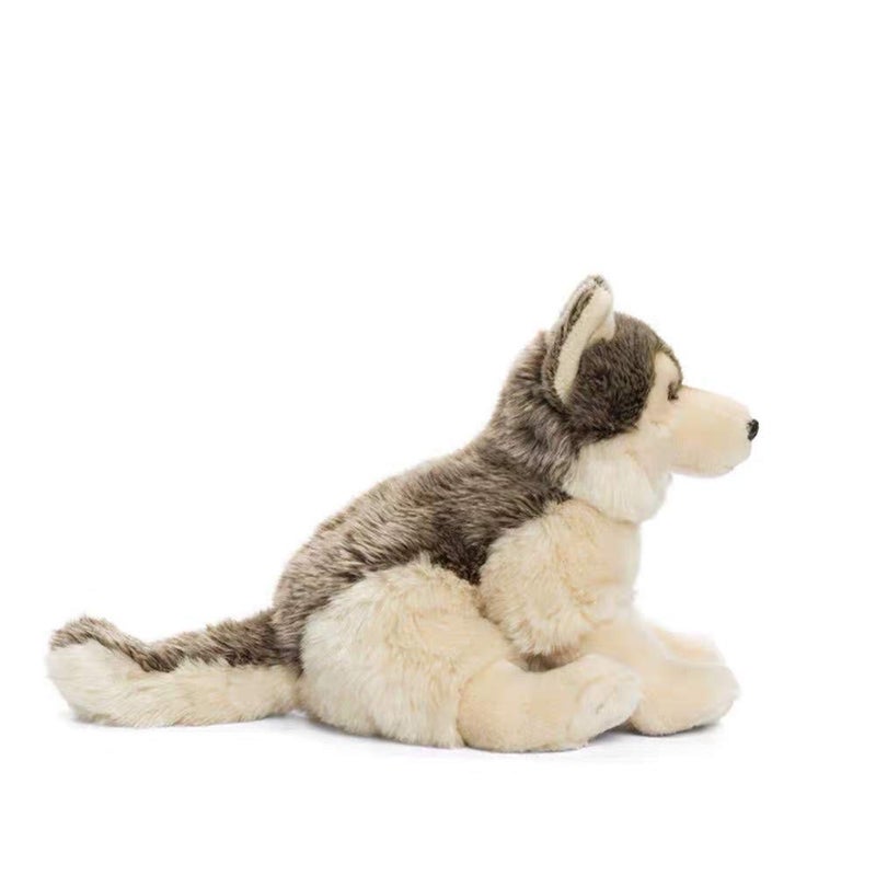 TAMMYFLYFLY Little Silver Grey Wolf Lifelike Plush Beanbag Stuffed Animal Toy - Image 3