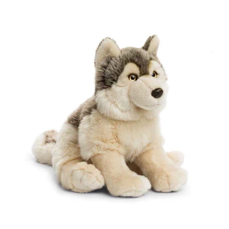 TAMMYFLYFLY Little Silver Grey Wolf Lifelike Plush Beanbag Stuffed Animal Toy - Image 2
