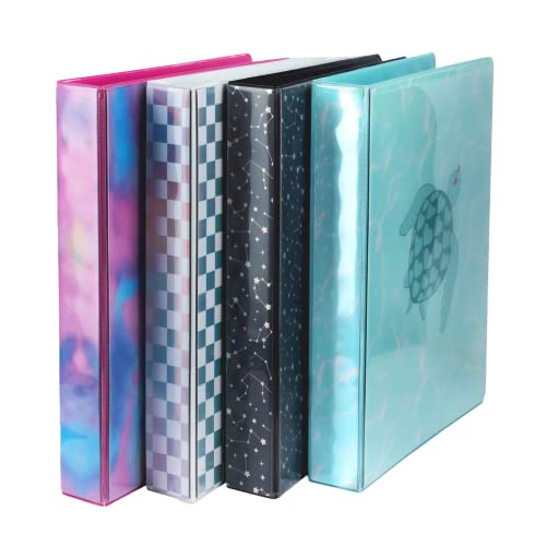 Yoobi 3 Ring Binders - 1 Inch Binder with Round D Rings and 2 Pockets, Durable, PVC-Free Organizer with 220 Sheets Capacity, 4- Pack Colored Binders with Plastic Cover for Office Supplies - Image 1