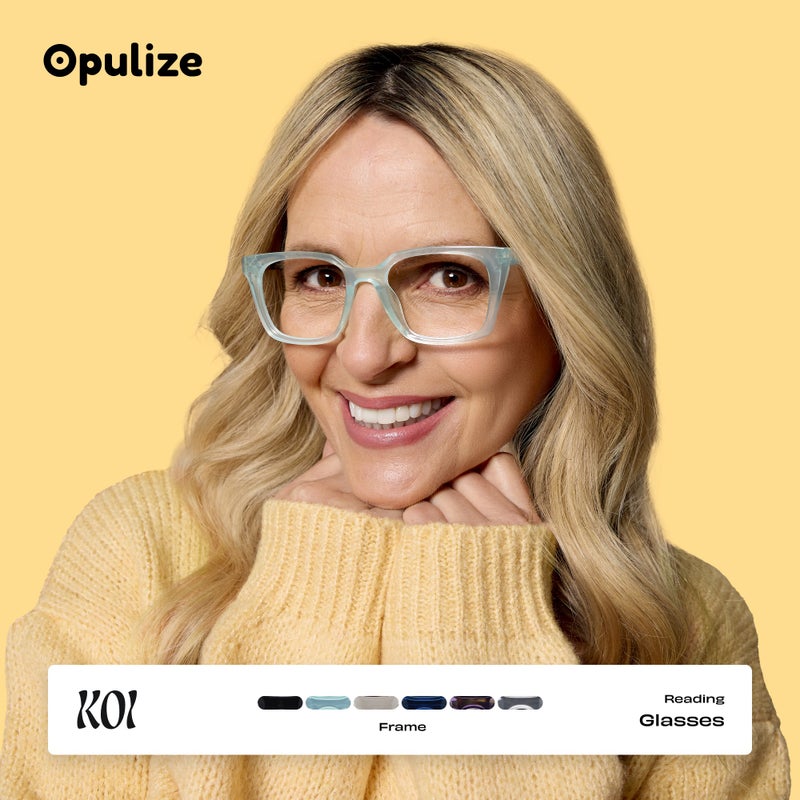 OPULIZE KOI Reading Glasses for Women Men,Scratch Resistant Large Rectangular frame with spring hinges, Black +1 (Pack of 1) - Image 3