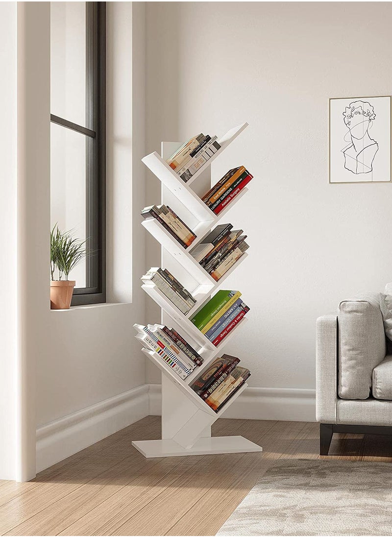 جاد وودز رف- جاد وودز -كتب 8 طبقات بتصميم شجرة مع حامل خشب أبيض  - Image 2