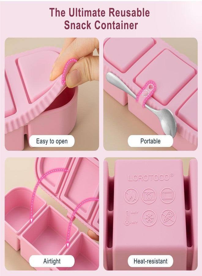 LOROTOCO 3 Compartments Snack Containers for Kids(Cream, Green, Pink (3-Pack)) - Image 5