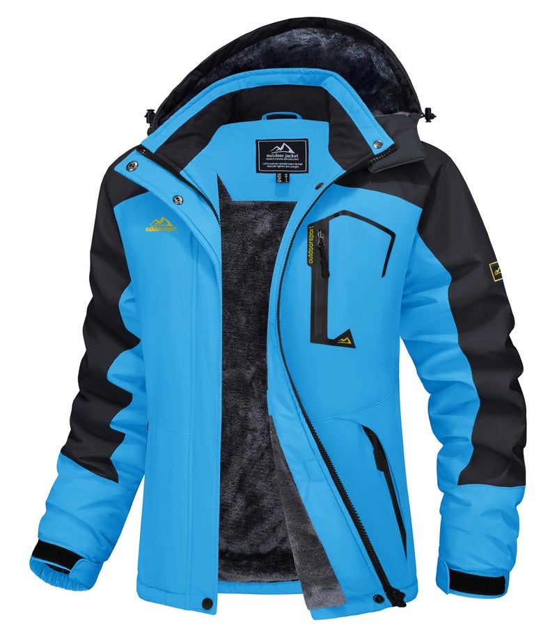 MAGCOMSEN Womens Snowboard Jackets Waterproof Insulated Ski Jackets Warm Winter Coats with Hood Ladies Snow Jackets L