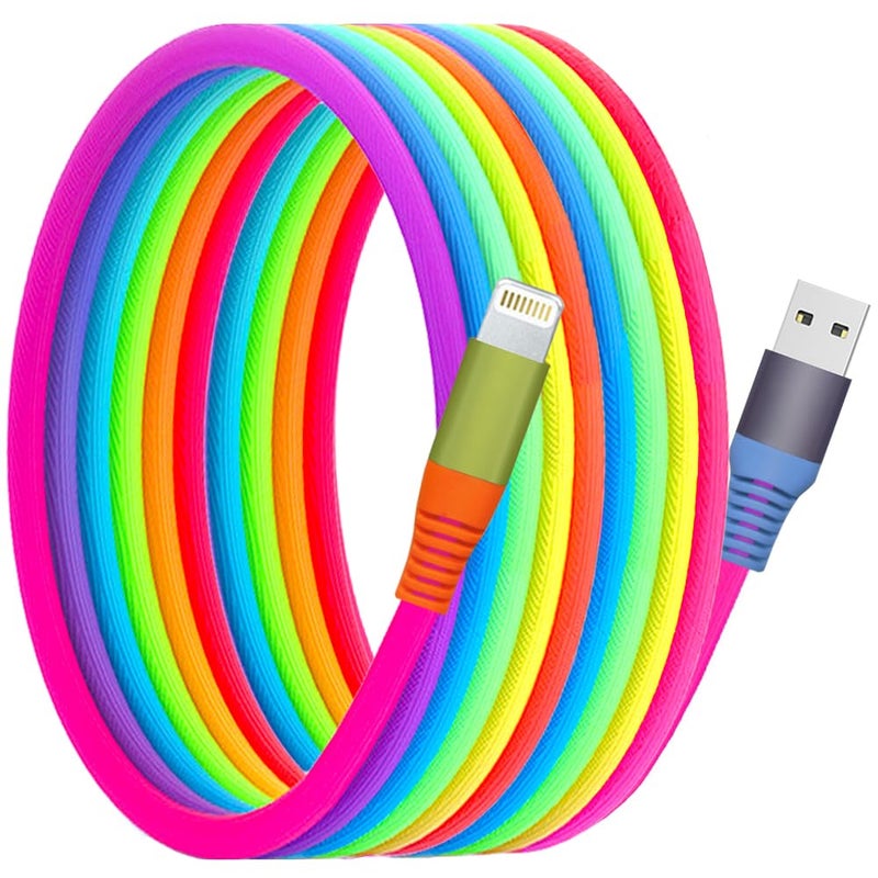 KINDRM 33ft Colorful Gradual Braided Lightning Cable MFi Certified iPhone Charger Cord USB Fast Charging Data Cable for iPhone 14131211XRXSX876 PlusSEiPad - Image 2