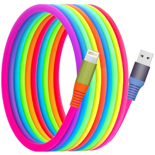 KINDRM 33ft Colorful Gradual Braided Lightning Cable MFi Certified iPhone Charger Cord USB Fast Charging Data Cable for iPhone 14131211XRXSX876 PlusSEiPad - Image 1