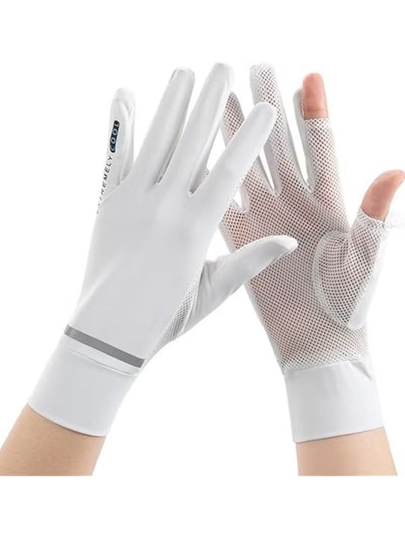 Womens Sun Protection Quick Dry Anti Slip Driving Gloves  - Image 1