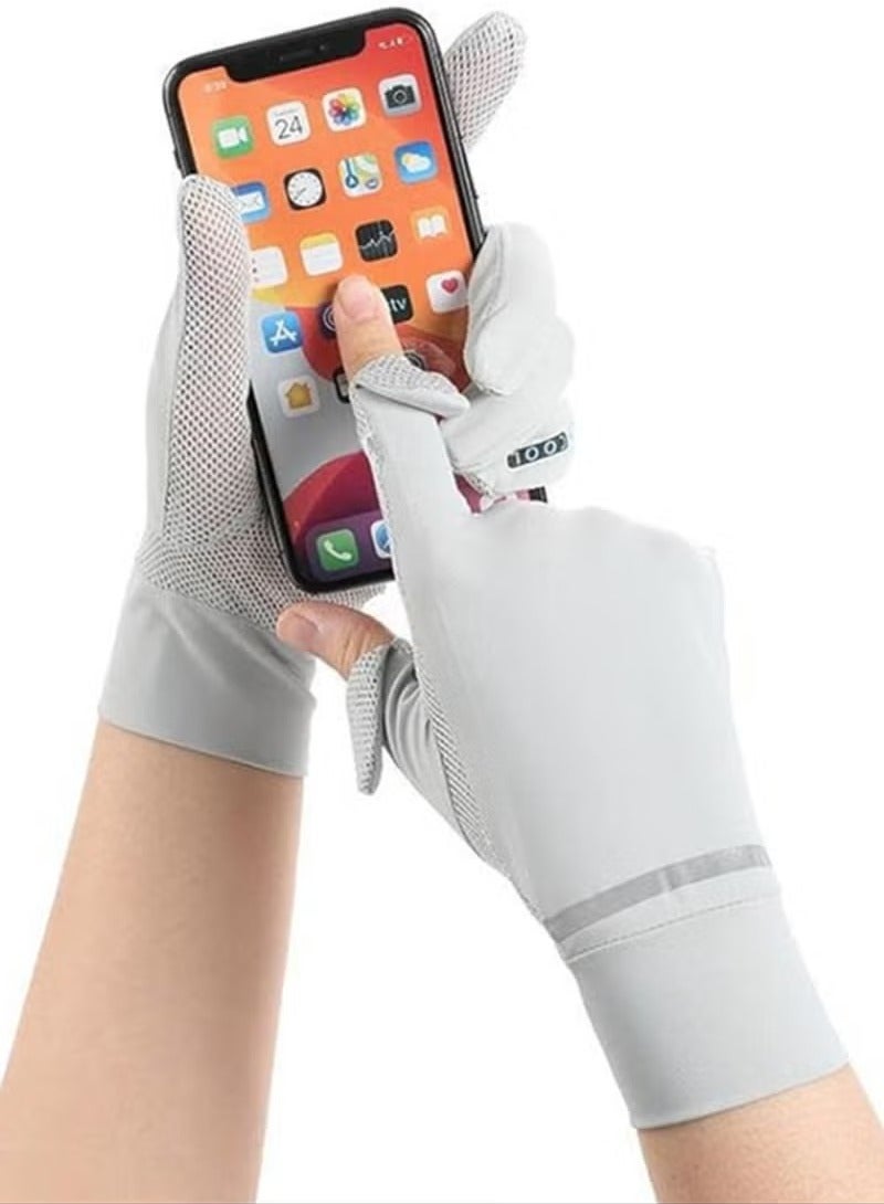 Womens Sun Protection Quick Dry Anti Slip Driving Gloves  - Image 3