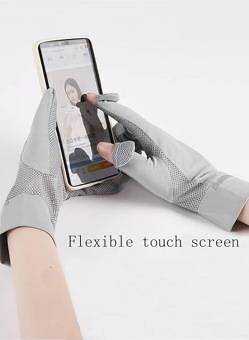 Womens Sun Protection Quick Dry Anti Slip Driving Gloves  - Image 5