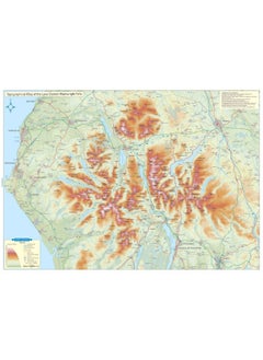 Topographical Map of the Lake District Wainwright Fells