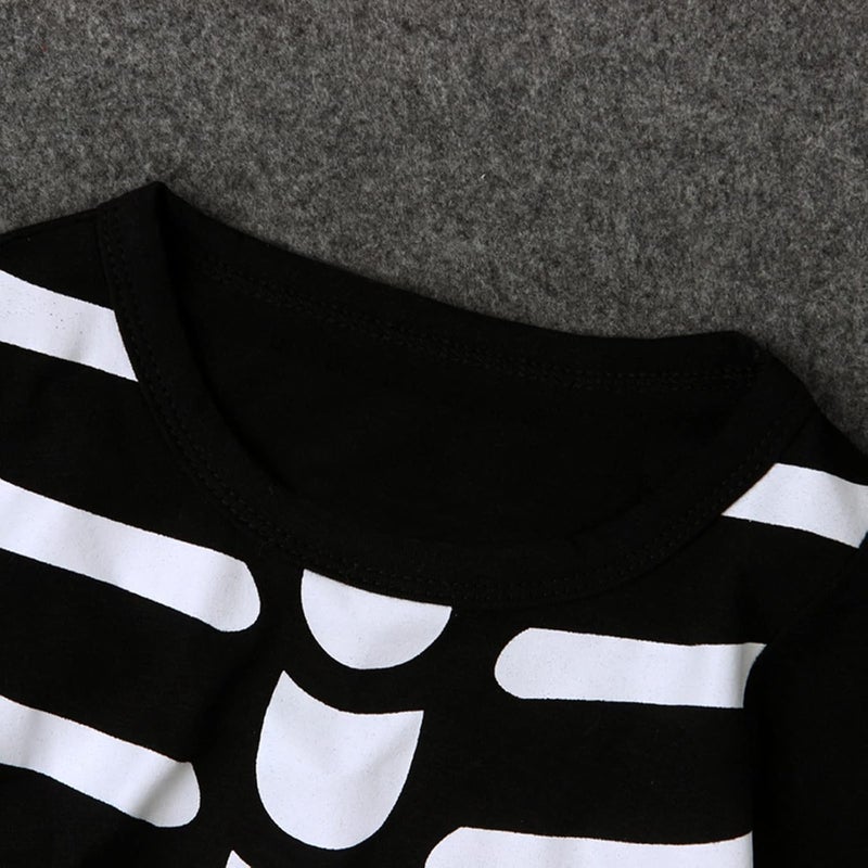 woobles Baby Tattoo Sleeve Skeleton Romper Bodysuit One-Piece Jumpsuit Toddler Infant Boy Girl Halloween Outfit Clothes (Black, 6-9Month) - Image 3