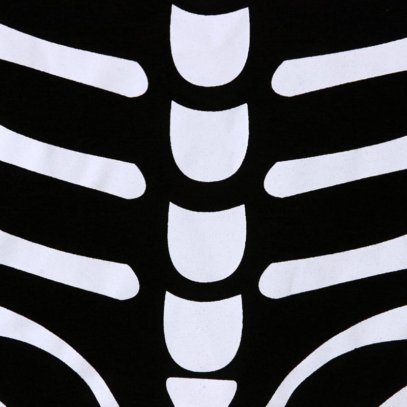 woobles Baby Tattoo Sleeve Skeleton Romper Bodysuit One-Piece Jumpsuit Toddler Infant Boy Girl Halloween Outfit Clothes (Black, 6-9Month) - Image 4