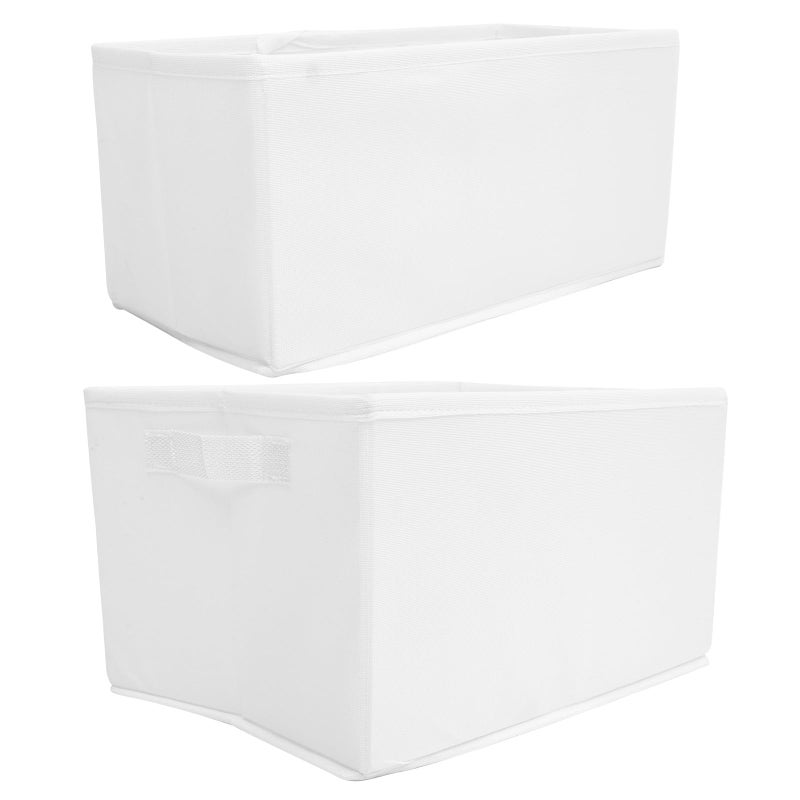 Closet Drawer Organizer 2 Pack Medium Large Storage Box With Dividers For Socks Bras - Image 2