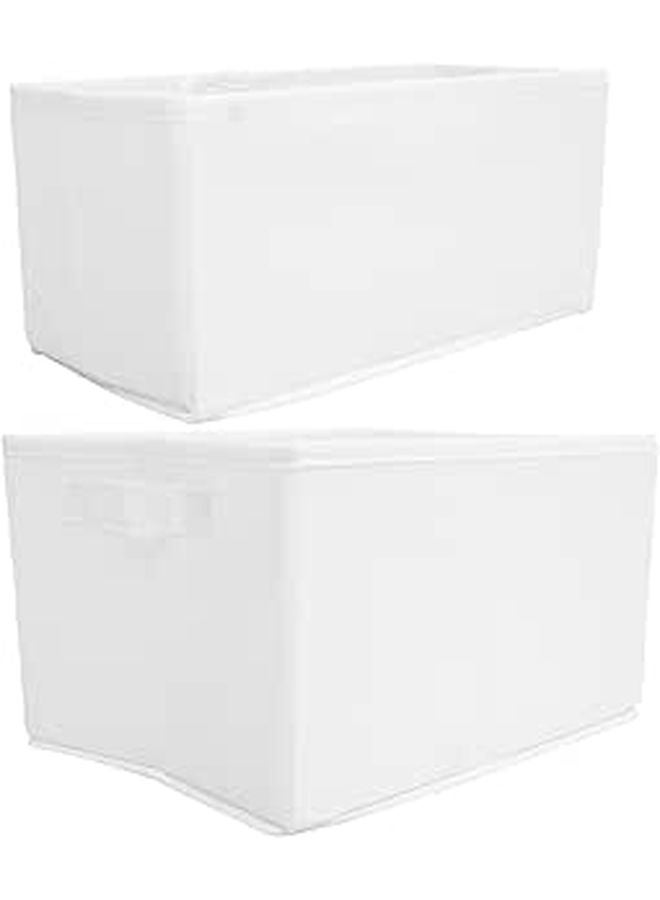 Closet Drawer Organizer 2 Pack Medium Large Storage Box With Dividers For Socks Bras - Image 1