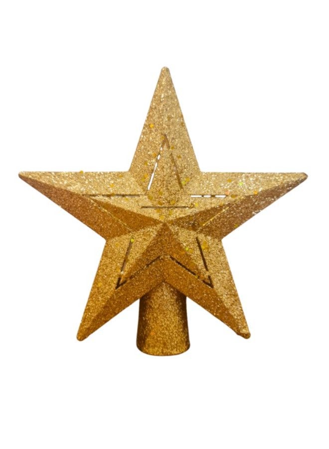 Christmas Tree Topper Lighted LED Rotating Projector 3D Glitter Gold Star Tree Topper for Christmas Tree Decorations-3 Modes (USB Powered) - Image 1