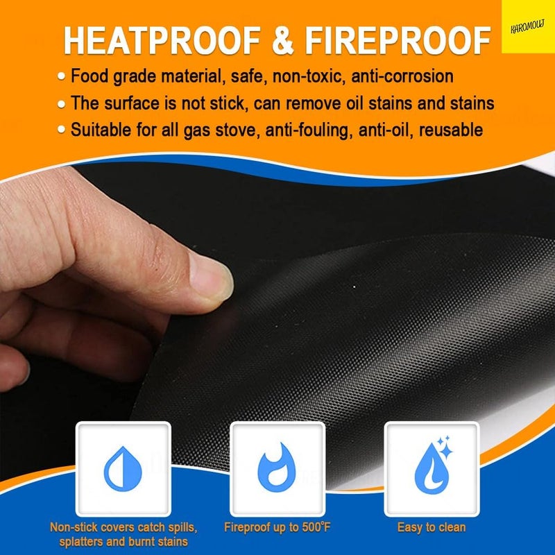 SHIV HOME WORLD Stove Burner Covers Gas Hob Range Protectors Stove Liner Cover Cleaners Gas Stove Mats for Fast Kitchen Cleaning Pack of 4  - Image 5