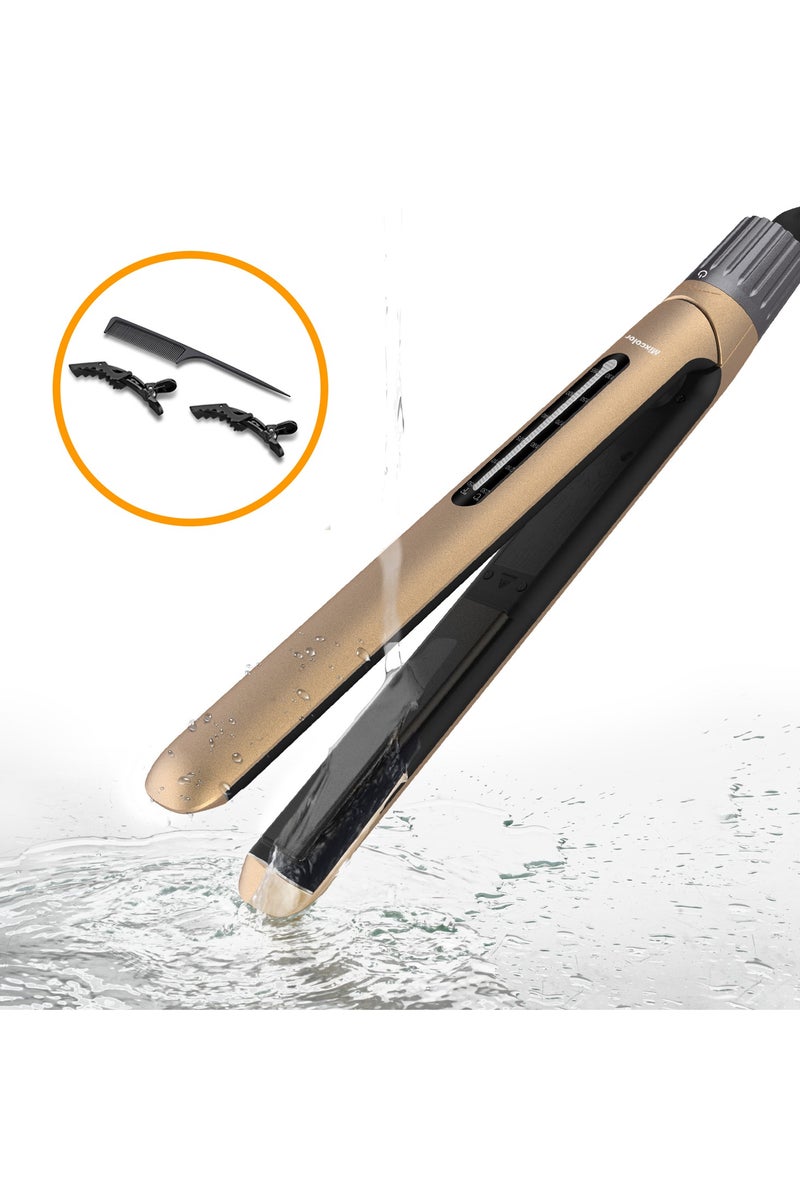2-in-1 Hair Straightener and Curler with Dual Temperature Display, Fast Heating, Ceramic Plate, Anti-Frizz Design, Suitable for All Hair Types - Image 5