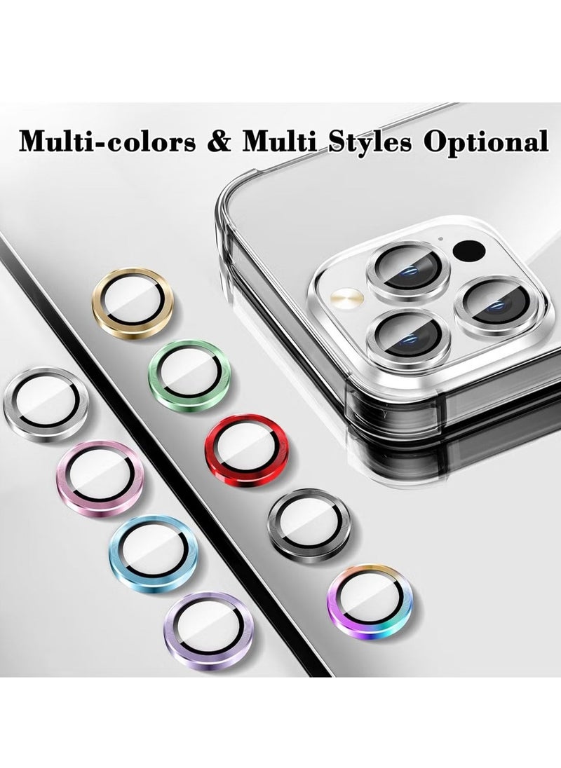 Raxoom Camera Lens Protector for iPhone 16 Pro/iPhone 16 Pro Max â€“ Tempered Glass Camera Cover with Automatic Alignment Metal Rings, HD Anti-Scratch Protection â€“ Silver - Image 2