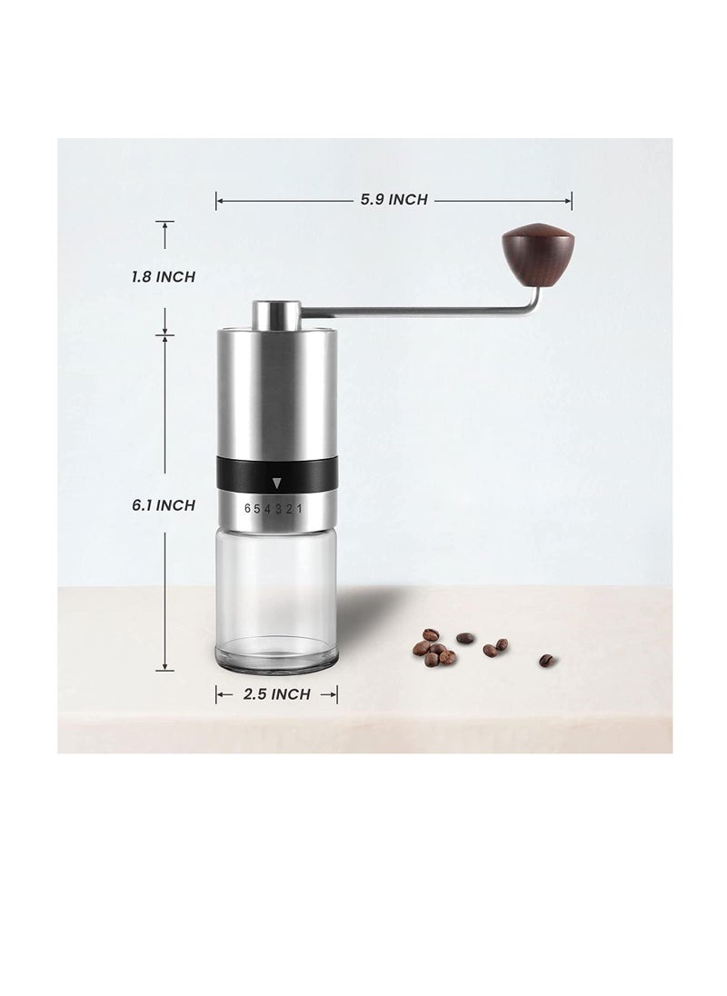Generic Hand Ground Coffee Making Tools Set - Coffee Beans Grinder, 400ML Pour Over Coffee Maker with Reusable Stainless Steel Paperless Filter Dripper | Manual Coffee Powder Maker with Adjustable Coarseness  - Image 2