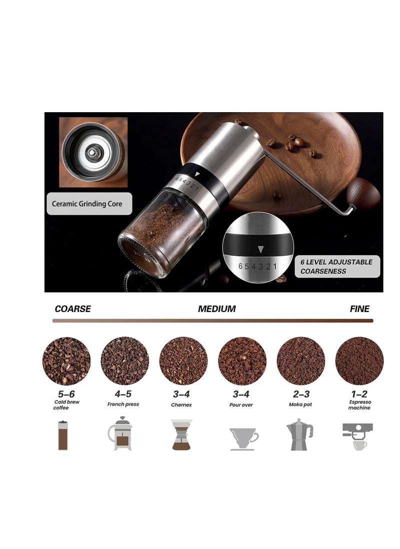 Generic Hand Ground Coffee Making Tools Set - Coffee Beans Grinder, 400ML Pour Over Coffee Maker with Reusable Stainless Steel Paperless Filter Dripper | Manual Coffee Powder Maker with Adjustable Coarseness  - Image 4