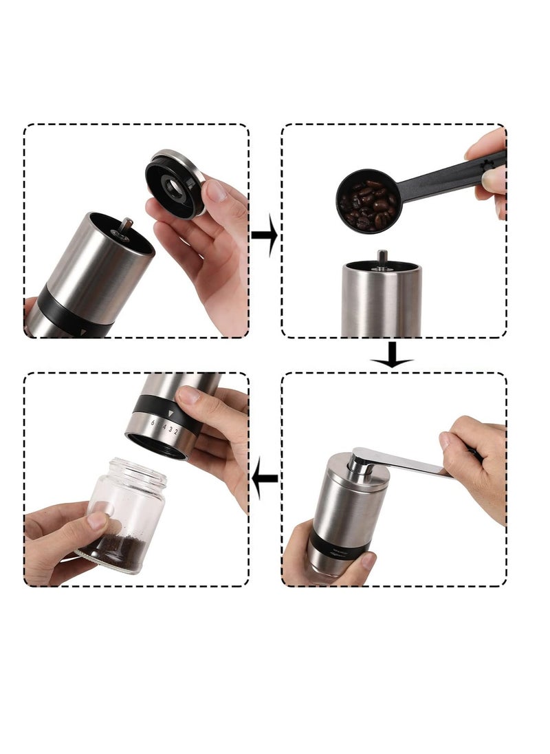 Generic Hand Ground Coffee Making Tools Set - Coffee Beans Grinder, 400ML Pour Over Coffee Maker with Reusable Stainless Steel Paperless Filter Dripper | Manual Coffee Powder Maker with Adjustable Coarseness  - Image 5