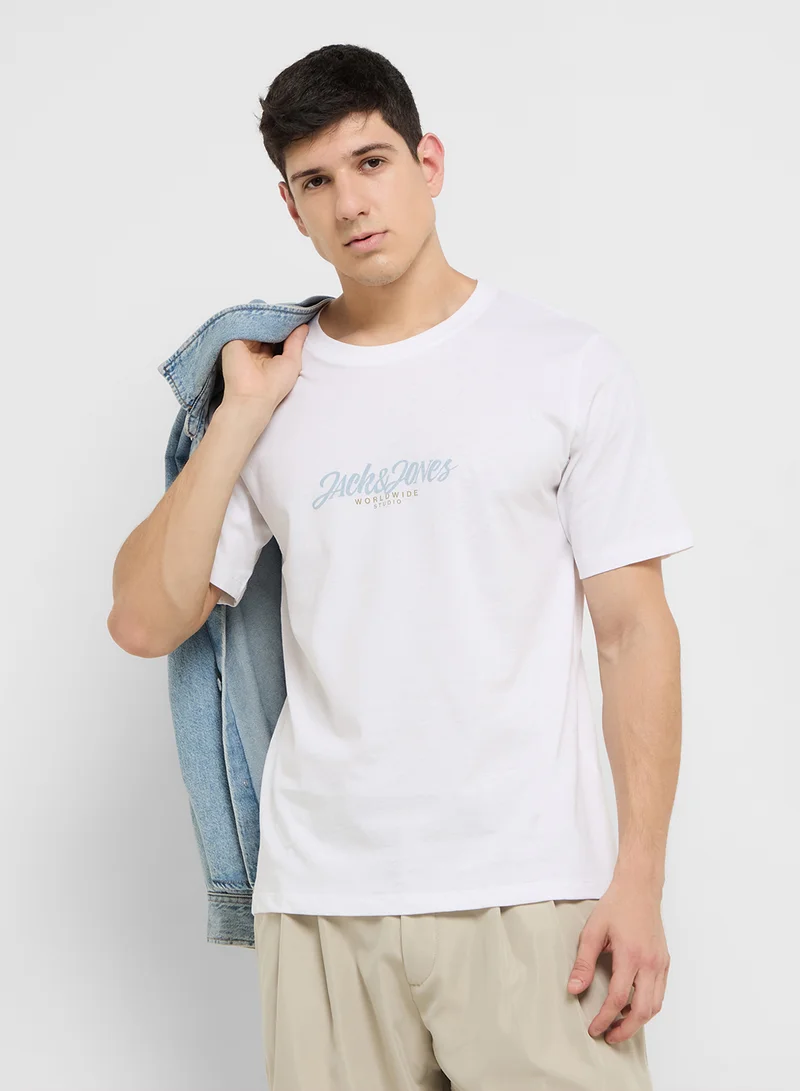 JACK & JONES Jortavira Crew Neck Printed T-Shirt