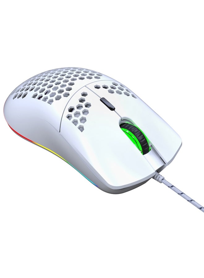 إتش إكس إس جيه ماوس ألعاب سلكي بمنفذ USB أبيض - Image 3