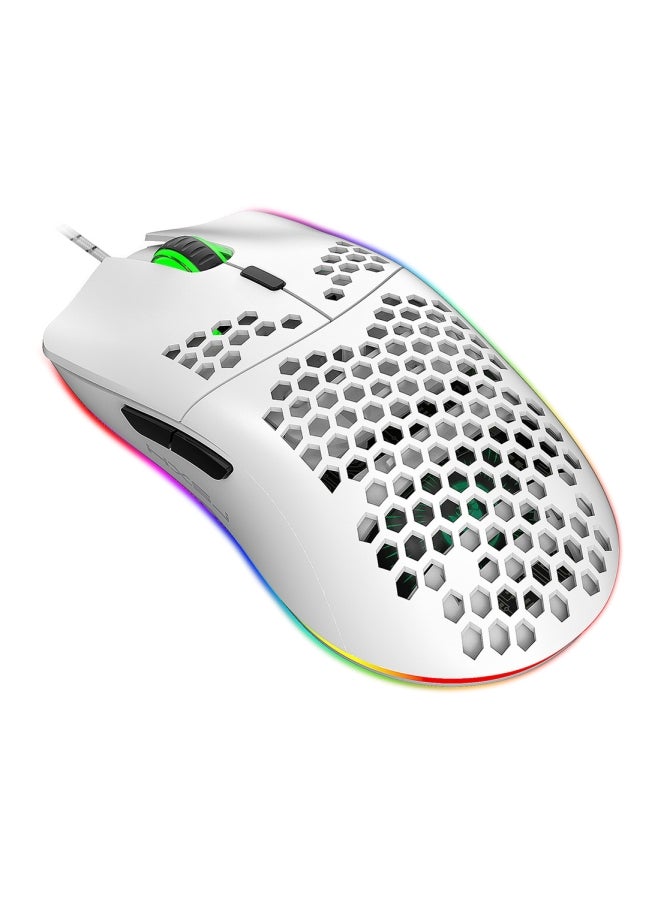 إتش إكس إس جيه ماوس ألعاب سلكي بمنفذ USB أبيض - Image 1