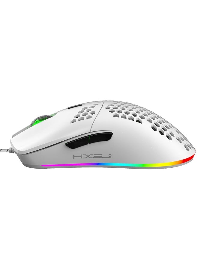 إتش إكس إس جيه ماوس ألعاب سلكي بمنفذ USB أبيض - Image 2