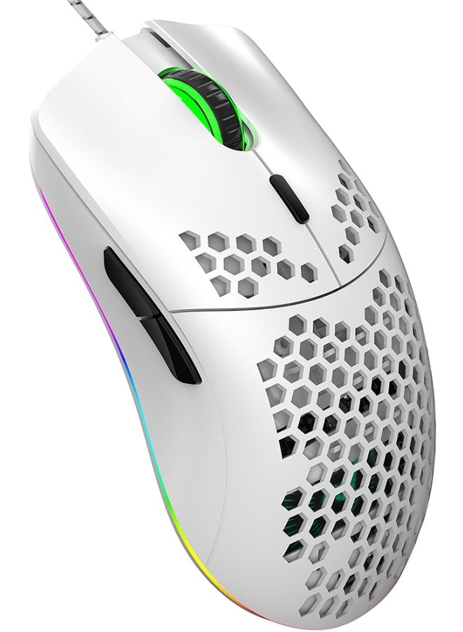 إتش إكس إس جيه ماوس ألعاب سلكي بمنفذ USB أبيض - Image 4