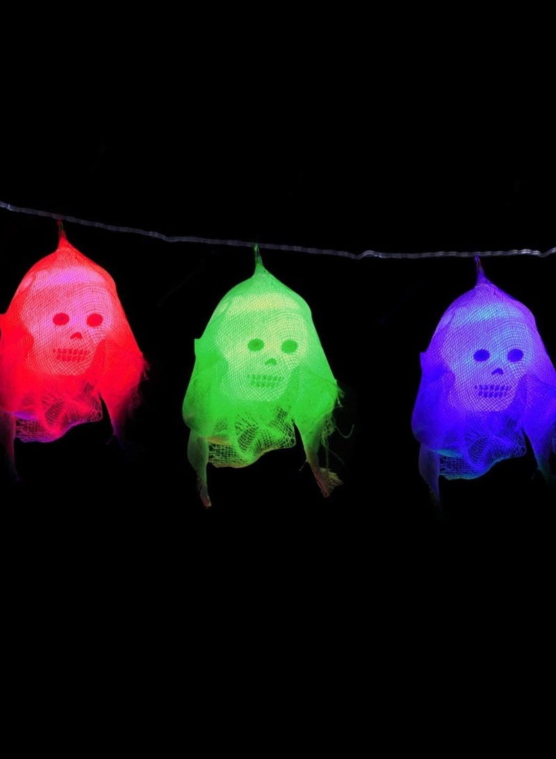 Salla Halloween Ghost Skull LED String Lights Multi-Colour 165cm - Image 5