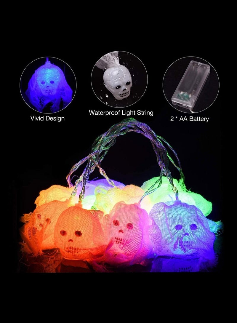 Salla Halloween Ghost Skull LED String Lights Multi-Colour 165cm - Image 2