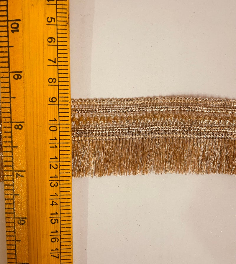 DIVERTS 4.5 CM Width Fringe/Latkan/Kiran Patti Lace for Saree Border, Dress Designing, Blouse, Kurti, Dupatta, Embroidery, DIY & Craft (Rose Gold, 18M/Roll) - Image 3