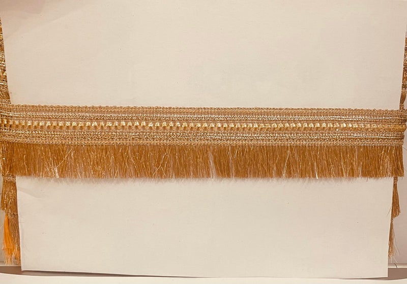 DIVERTS 4.5 CM Width Fringe/Latkan/Kiran Patti Lace for Saree Border, Dress Designing, Blouse, Kurti, Dupatta, Embroidery, DIY & Craft (Rose Gold, 18M/Roll) - Image 5