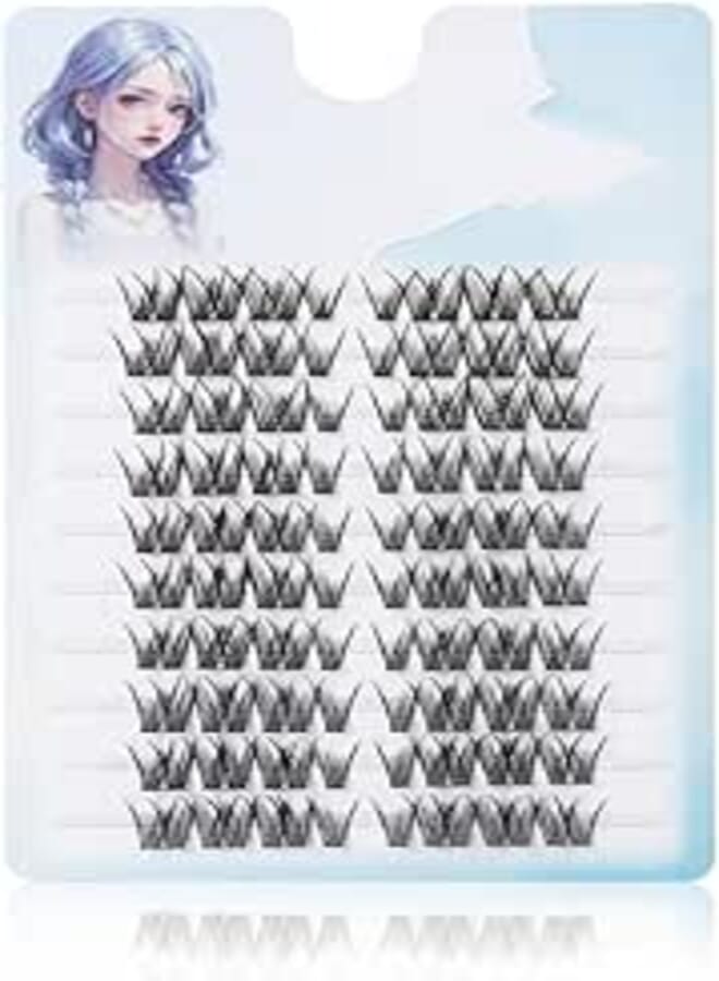200 PCS Individual Lashes 40D Lash Clusters DIY False Eyelashes Wispy Lashes Bottom Lashes Diy Lashes Eyelash Extensions At Home (50D)-ONE BY ONE-HAND MADE