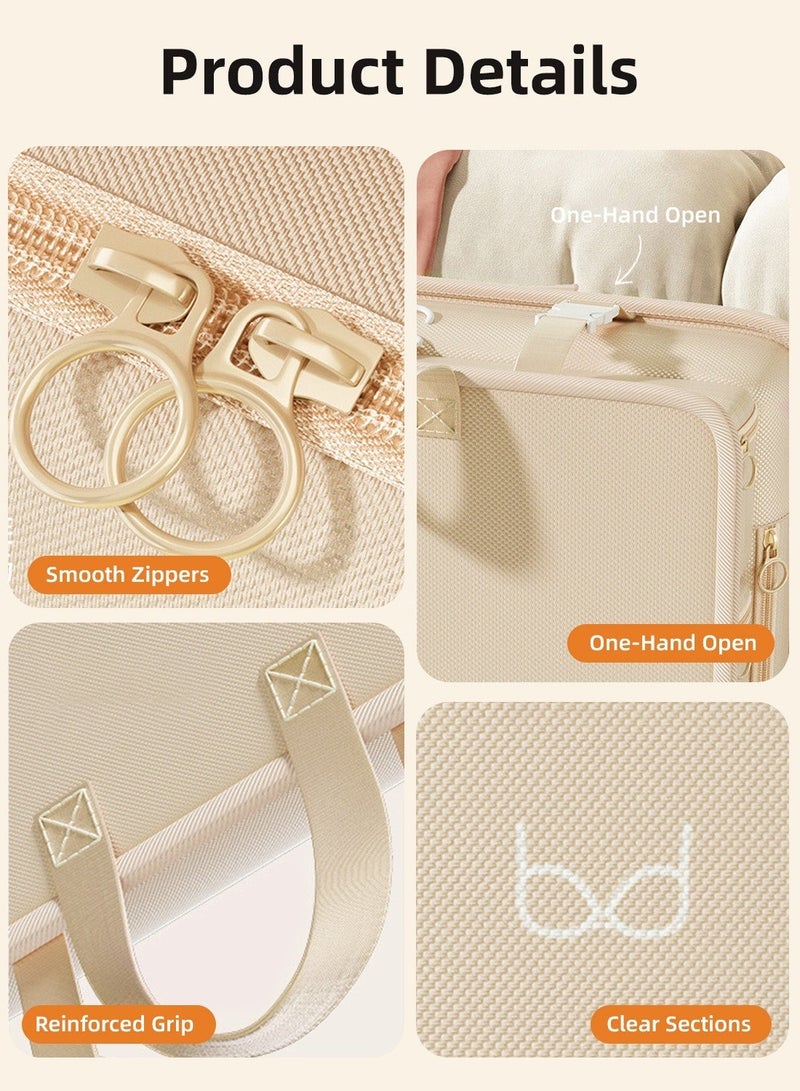 Travel Hanging Organizer Bag with Multi-Compartment Storage, Foldable Clothing & Underwear Organizer Case, Splash-Resistant Large Capacity Suitcase Organizer with Hooks for Easy Packing - Image 4