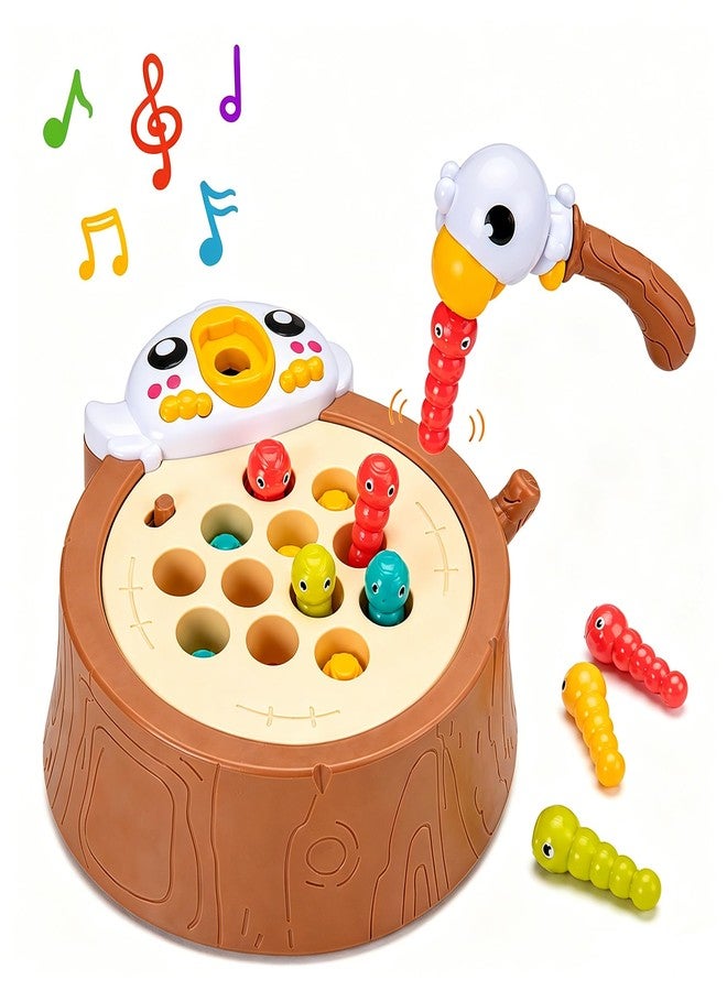 MOKIDOLL Montessori Fine Motor Skills Toddler Toy Woodpecker Worm Toy Toddler Toys Age 2-4 Year Old Girl and Boy Magnetic Bird Feeding Game Gift Idea for Boys Girls Age 2-4 - Image 1