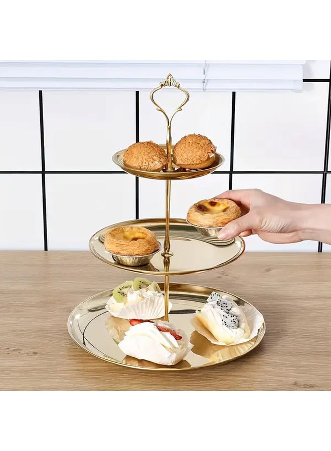 Silver Double Layer Dessert Plate Cupcake Rack Perfume Organizer Display Stand Decorative Buffet Tray For Wedding Birthday Party Supplies - Image 4
