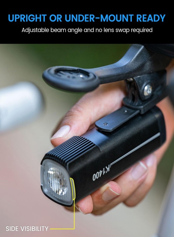 RAVEMEN K1400 Bike Headlight, 1400 Lumen Bike Front Light with Auto ON/Off and Sensor for High/Low Ambient Light IPX7 Waterproof USB C for Day Night Riding, 2 Mounting Options - Image 5