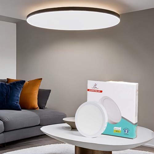 D'Mak Surface Mounted LED Light for Ceiling, 22-Watt Panel Light with IP50 Dust Proof, Energy Saving White Light for Indoor Use at Home and Office, and More, Fancy Round Lights Pack of 1, Aluminium - Image 3