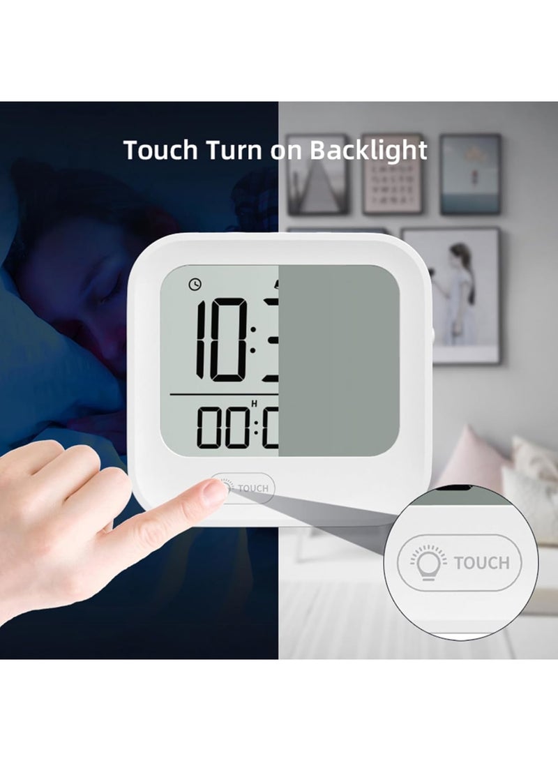 Excefore Digital Pomodoro Timer and Alarm Clock, Loud Kitchen Countdown Timer Desk Stopwatch, Magnetic Programmable Table Timer Tomato Clock for Productivity Time Management, 12/24H, White Backlight, Vibration - Image 2