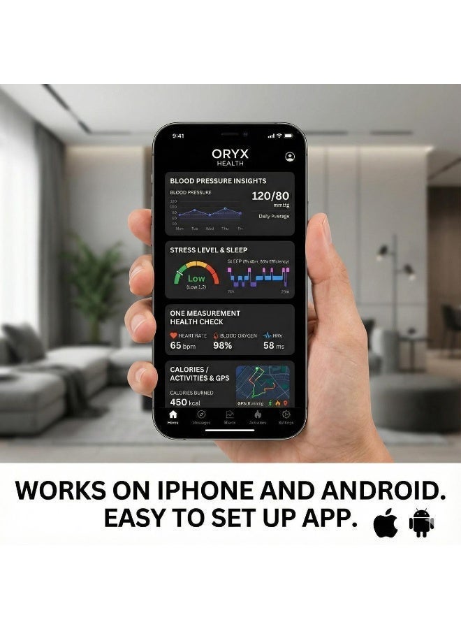 صحة أوريكس سوار أوريكس الصحي لتتبع اللياقة البدنية | عمر بطارية يصل إلى 30 يومًا | سوار ذكي بدون شاشة، مراقبة معدل ضربات القلب على مدار الساعة، تتبع النوم والتوتر والتعافي | مقاوم للماء بمعيار IP68 | متوافق مع نظامي أندرويد وiOS (بديل لسوار WHOOP) - Image 4
