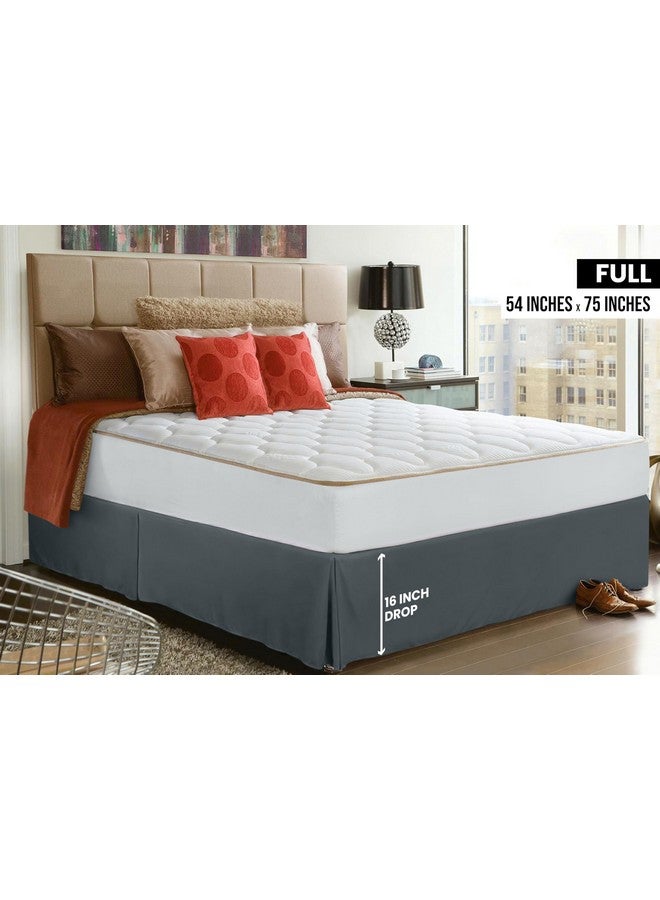 Utopia Bedding Utopia Bedding Full Bed Skirt - Soft Quadruple Pleated Ruffle - Easy Fit with 16 Inch Tailored Drop - Hotel Quality, Shrinkage and Fade Resistant (Full, Grey) - Image 2