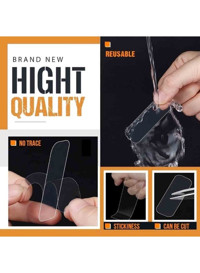 Happy Home 240 PCS Multifunctional Double Sided Adhesive Tape, Double Sided Tape Heavy Duty, Transparent Non-marking Stickers,Washable Double Sided Tape,Strong Sticky Wall Tape Strips Transparent Tape-4box - Image 4