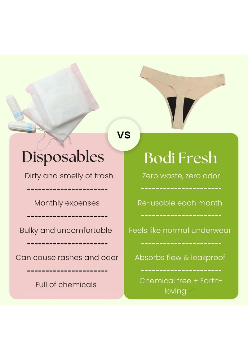 bodi fresh Everyday Leakproof Thong – Period Underwear for Light Flow & Daily Comfort - Image 2