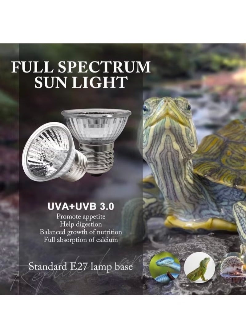 UVA UVB Tortoise Heat Lampmatch 50W75W Clamp on Reptile Heat Bulb 360 Adjustable Aquarium Heating Light E27 Clamp on Pet Heating Emitter for Reptiles Amphibians Lizards Turtle Snakes - Image 4